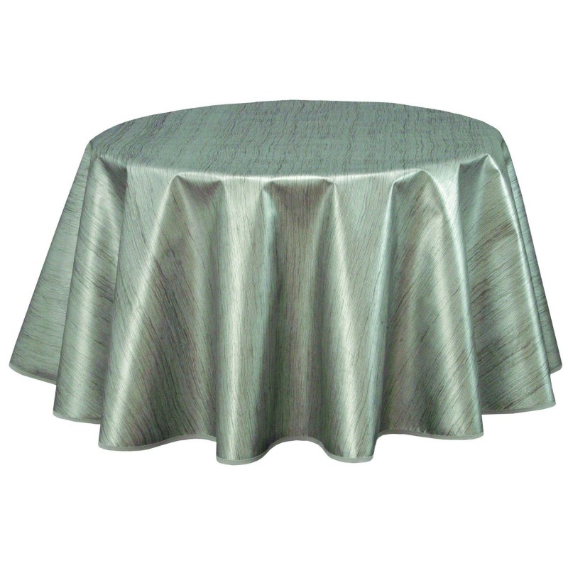 Nappe ronde en toile cirée  design uni Lazure - Diam. 135 cm - Gris