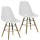 Lot de 2 chaises de table Liv avec pieds en bois de hêtre et châssis en métal - Hauteur d'assise 44 cm - Blanc