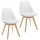 Lot de 2 chaises de table Kirsten avec assise rembourrée - Hauteur d'assise 44 cm - Blanc