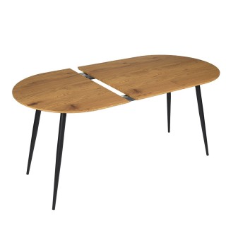 Table extensible ovale pour 4 à 6 personnes en bois - Longueur 120 cm à 160 cm