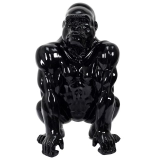 Gorille noir en polyrésine - Hauteur 46 cm