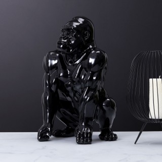 Gorille noir en polyrésine - Hauteur 46 cm