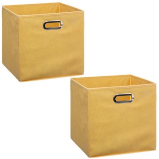 Lot de 2 Boites de rangement pliable - 31 x 31 - Jaune