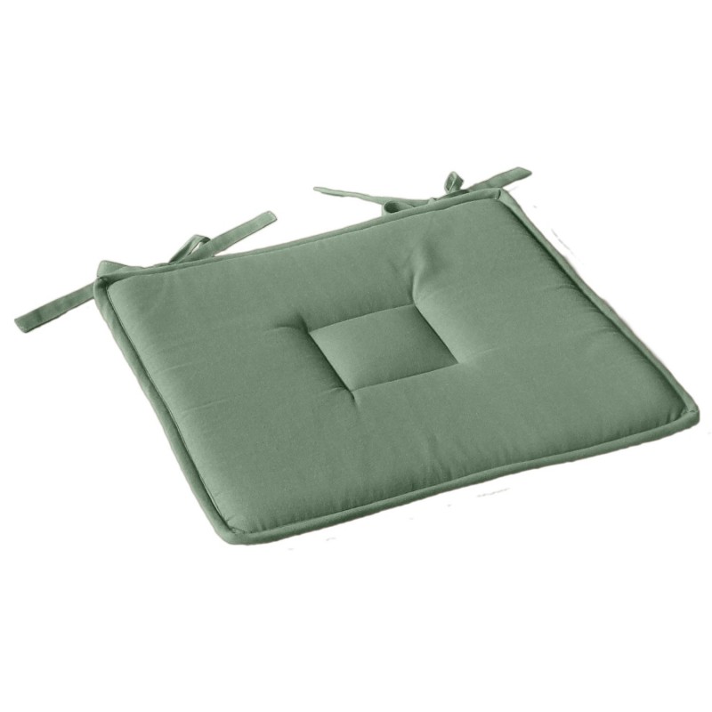 Galette de chaise plate Panama - 40 cm x 40 cm - Vert argile