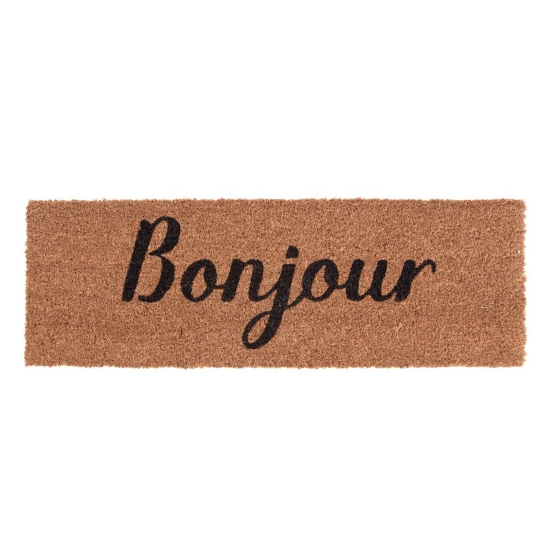 Paillasson en fibre de coco Bonjour - 75 x 26 cm - Marron