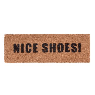 Paillasson en fibre de coco Nice Shoes - 75 x 26 cm - Noir