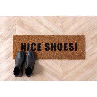 Paillasson en fibre de coco Nice Shoes - 75 x 26 cm - Noir
