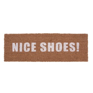 Paillasson en fibre de coco Nice Shoes - 75 x 26 cm - Blanc