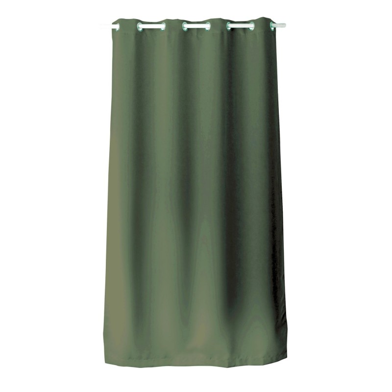 Rideau en toile unie Basic à 8 œillets - Longueur 240 cm x largeur 140 cm - Vert argile