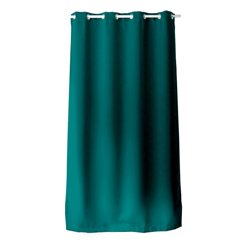 Rideau en toile unie Basic à 8 œillets - Longueur 240 cm x largeur 140 cm - Vert émeraude