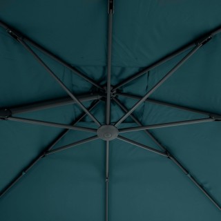 Parasol déporté Eléa - 3 x 3 mètres - Bleu canard et gris