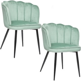Lot de 2 fauteuils en velours Isora - Vert céladon