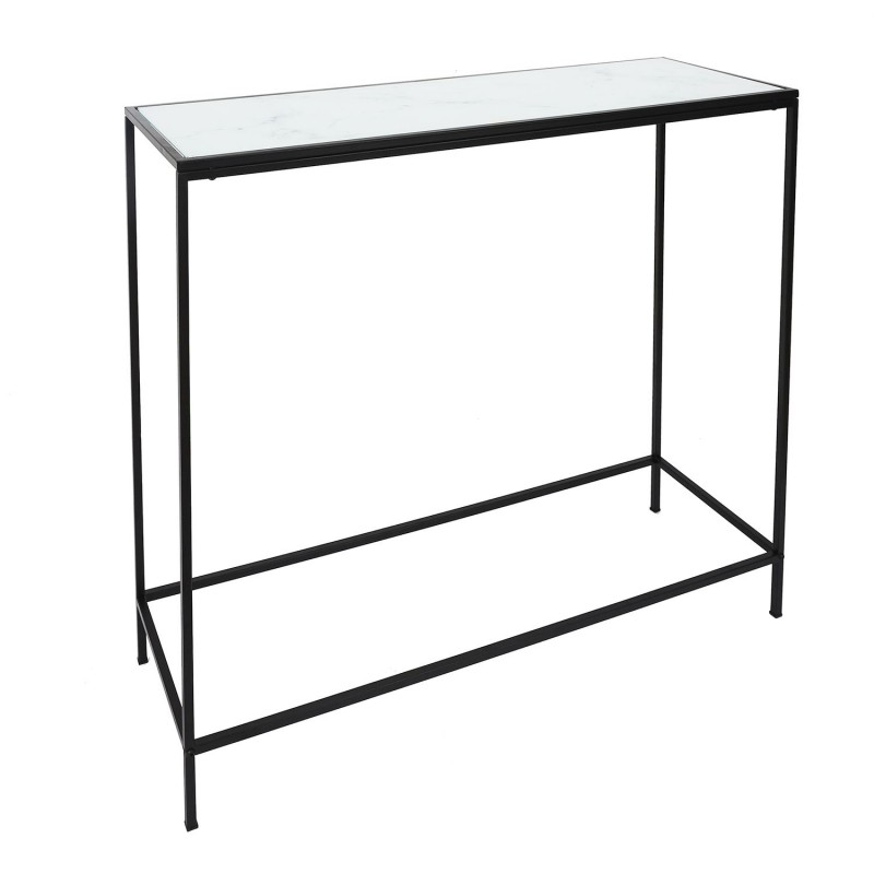 Console Felicy en métal et verre trempé - Noir et Blanc Console Felicy en métal et verre trempé - Noir et Blanc