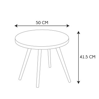 Table basse ronde Arabesque - Diamètre 50 cm - Blanc et Beige