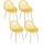 Lot de 4 chaises d'extérieur Malaga en polypropylène - Jaune