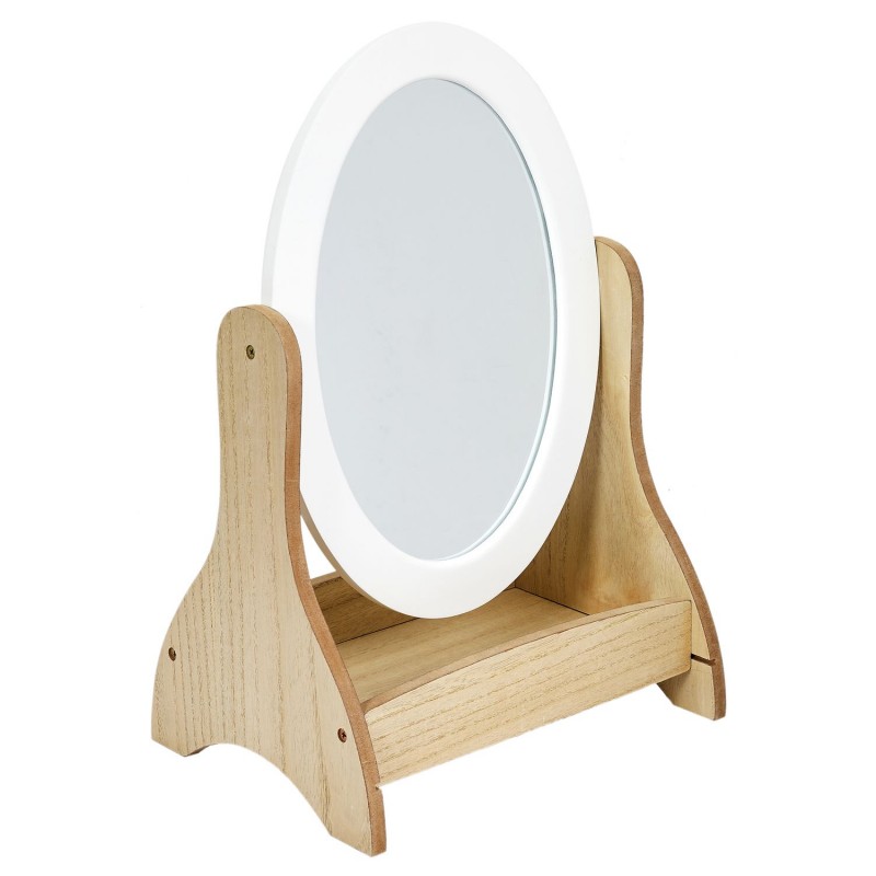 Miroir inclinable Bella pour coiffeuse - Blanc et Beige Miroir inclinable Bella pour coiffeuse - Blanc et Beige
