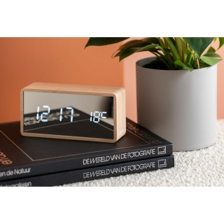 Réveil Copper Mirror LED - Beige effet bois