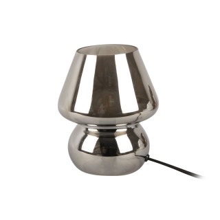 Lampe à poser vintage en verre - Hauteur 18 cm - Gris chromé