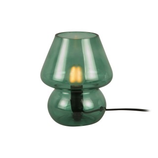 Lampe à poser vintage en verre - Hauteur 18 cm - Vert jungle