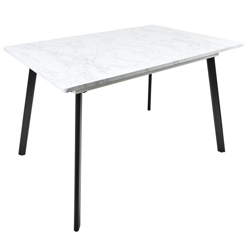 Table extensible imitation marbre pour 4 à 6 personnes - Gris et Noir Table extensible imitation marbre pour 4 à 6 personnes - Gris et Noir