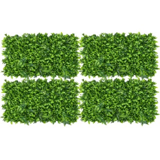 Lot de 4 planches de végétaux artificiels - Longueur 60 cm x Largeur 40 cm - Vert
