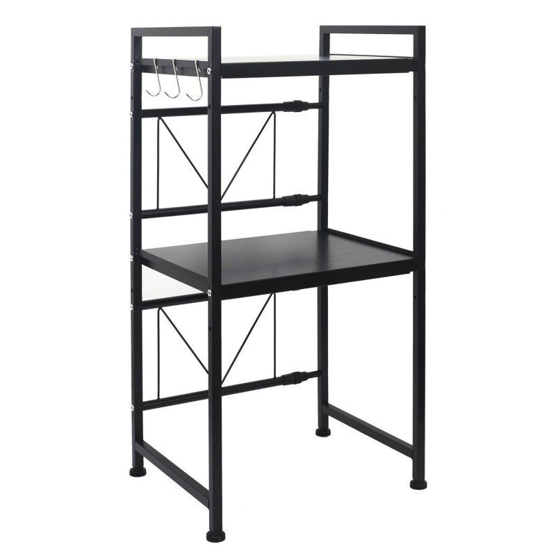 Organisateur pour Micro-Onde modulable et extensible avec 2 étagères - Noir Organisateur pour Micro-Onde modulable et extensible avec 2 étagères - Noir