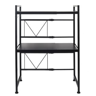 Organisateur pour Micro-Onde modulable et extensible avec 2 étagères - Noir
