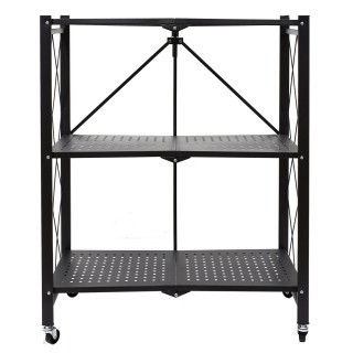 Etagère pliable 3 niveaux en fer et Polypropylène - Noir