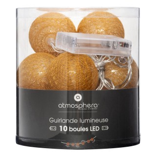 Guirlande LED 10 boules - Orange ocre