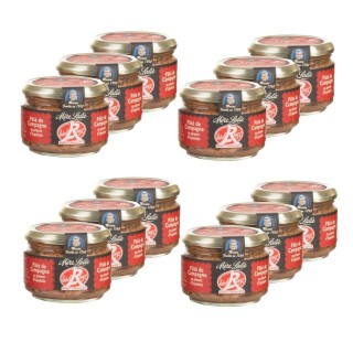 Lot 12x Pâté de campagne au piment d’Espelette - Label Rouge - Pot 180g