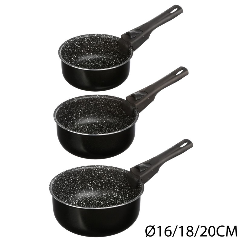 Lot de 3 Casseroles avec une poignée amovible