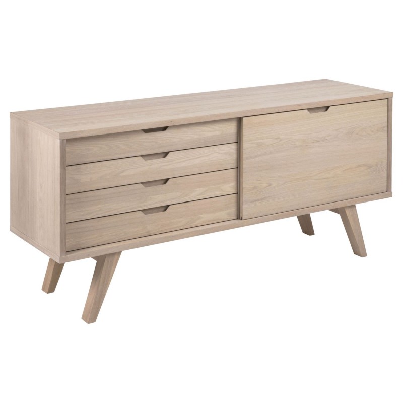 Buffet Aline en panneaux de particules avec 4 tiroirs et 1 porte coulissante - Beige Buffet Aline en panneaux de particules avec 4 tiroirs et 1 porte coulissante - Beige