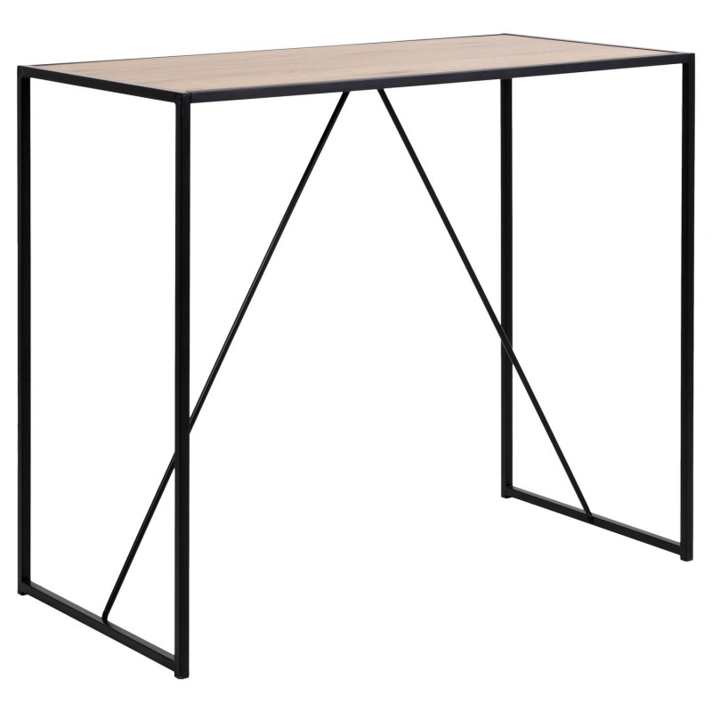 Table de bar haute Sireine en MDF et métal pour 4 à 6 personnes - Beige et noir