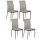 Lot de 4 Chaises de salle à manger Julia en Similicuir - Gris et Noir