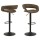 Lot de 2 Tabourets de bar Gracie en tissu et métal - Marron