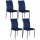 Lot de 4 Chaises de salle à manger Julia en tissu et métal - Bleu
