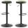 Lot de 2 Tabourets de bar Finch avec repose pieds et hauteur réglable en tissu et métal - Vert et Noir
