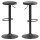 Lot de 2 Tabourets de bar Finch avec repose pieds et hauteur réglable en tissu et métal - Gris et Noir