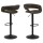 Lot de 2 Tabourets de bar Gracie en tissu et métal - Gris