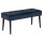 Banc 2 places Bella en métal et tissus effet velours - Bleu et Noir