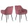 Lot de 2 Chaises de salle à manger Florie avec accoudoirs effet velours - Rose et Noir