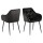 Lot de 2 Chaises de salle à manger Florie avec accoudoirs effet velours - Marron et Noir