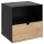 Table de chevet Juliette à suspendre en bambou et métal avec 1 tiroir - Noir et Beige