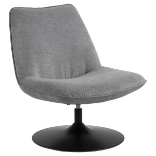 Fauteuil rembourré Manie au style vintage - Gris et Noir