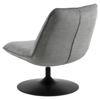 Fauteuil rembourré Manie au style vintage - Gris et Noir