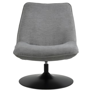 Fauteuil rembourré Manie au style vintage - Gris et Noir