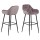 Lot de 2 Tabourets de bar Florie en tissu et métal - Vieux rose