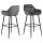 Lot de 2 Tabourets de bar Florie en tissu et métal - Gris
