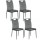 Lot de 4 Chaises de salle à manger Dina effet velours et métal - Gris