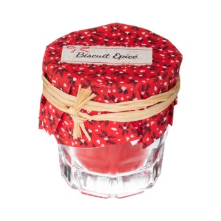 Lot de 8 bougies parfumées, effet pot de confiture - Hauteur 5,50 cm - Rouge